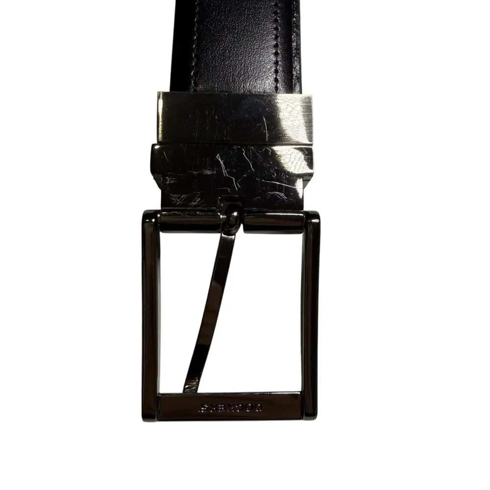 Dockers Men's Reversible Brown Black Italian Leather Belt Sz 40